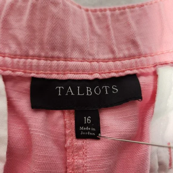 TALBOTS TALBOTS Gorpcore PINK Semi Elastic Waist Roll Leg Bermuda Short Size 16. - Picture 11 of 16